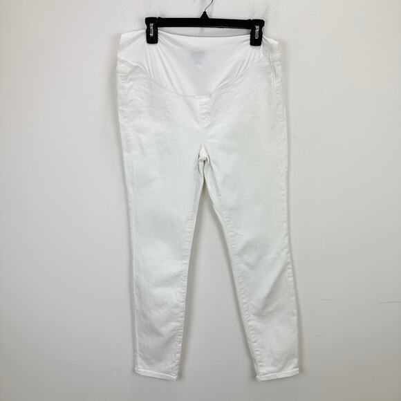 J.Crew White Maternity Jean Signature Stretch Waistband Skinny Straight US 27 - Picture 6 of 12